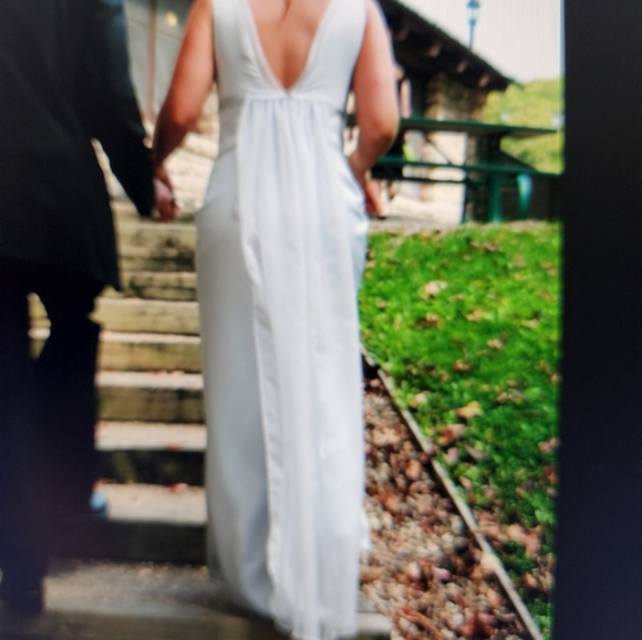 Dress & shoes: Wedding/Bridesmaid Dress Silver/Gray, includes 2 custom trains - Picture 4 of 7